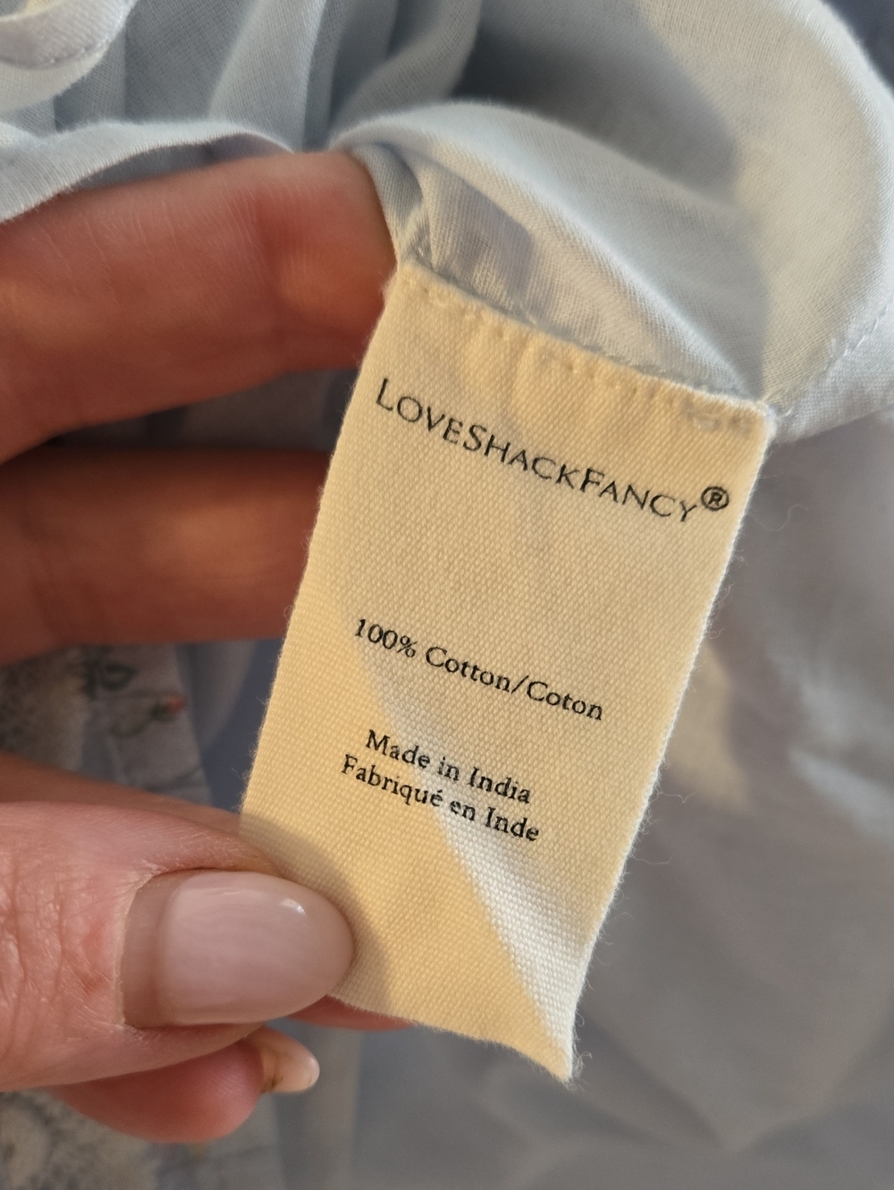 LoveShackFancy Powder Blue Ruffle Mini Dress - Picture 6 of 7